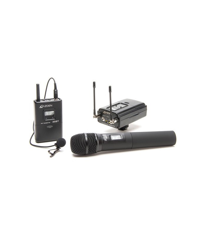 برسی Azden 330LH UHF On-Camera Handheld & Bodypack System