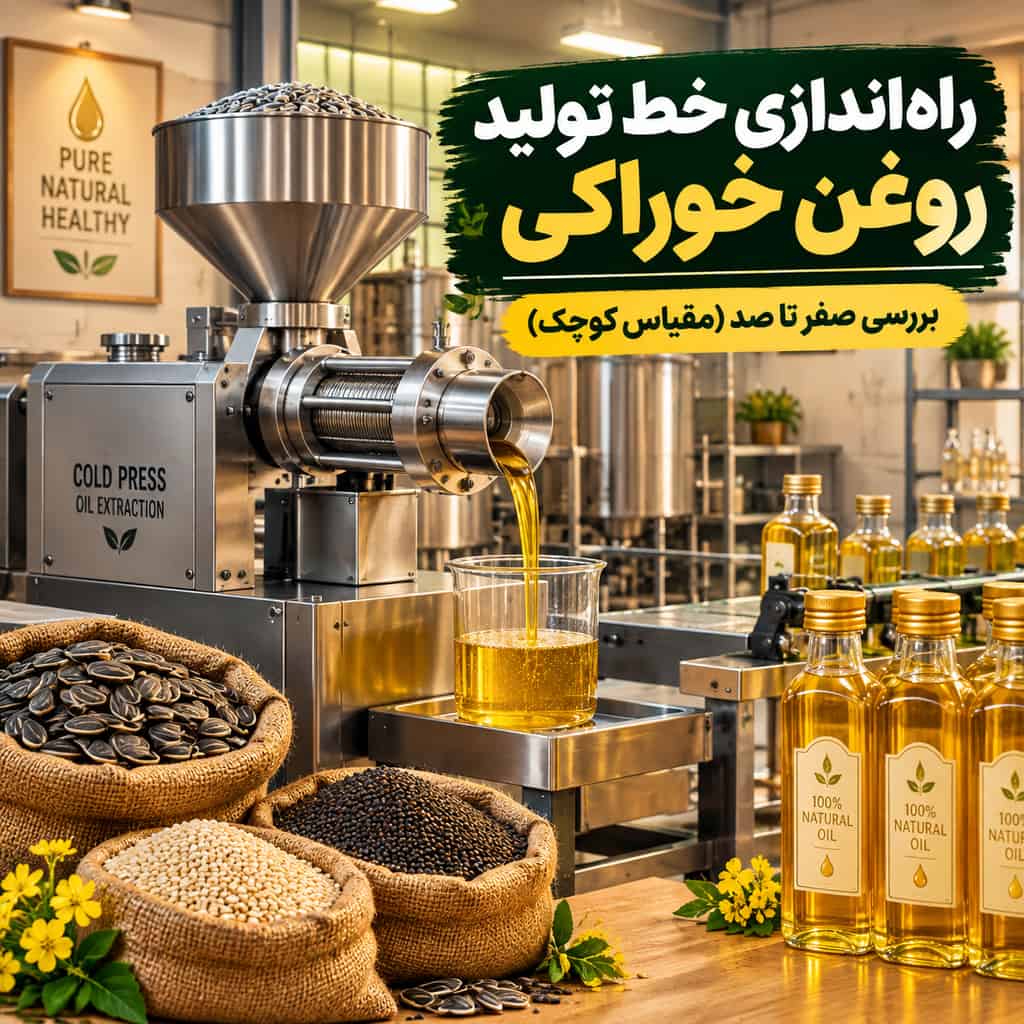 روغن | روغن خوراکی راه اندازی خط تولید روغن خوراکی در مقیاس کوچک + تجهیزات بسته بندی